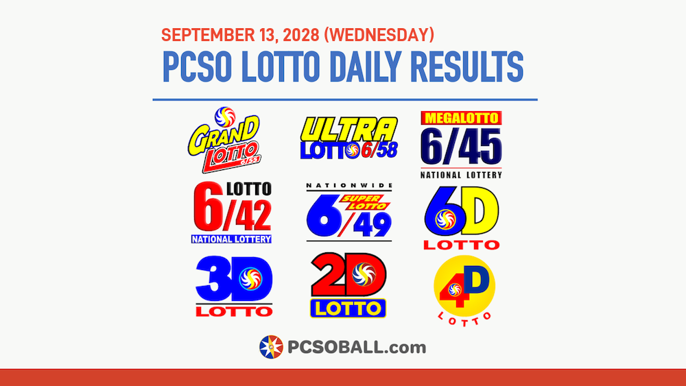 September 13, 2028 (Wednesday) PCSO Lotto Results